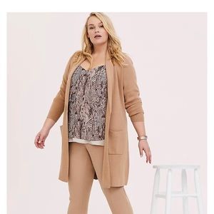 NWT TORRID beige cardigan coat size 1x